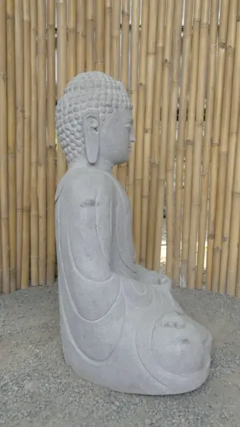 Product image 7 of the product “Seated Japanese Buddha made of Riverstone in Dhyana position - gesture of meditation, H. 100cm ”
